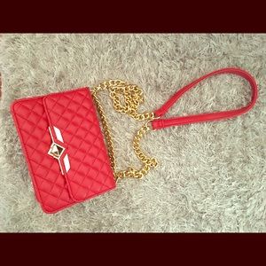 Red quilted cross body